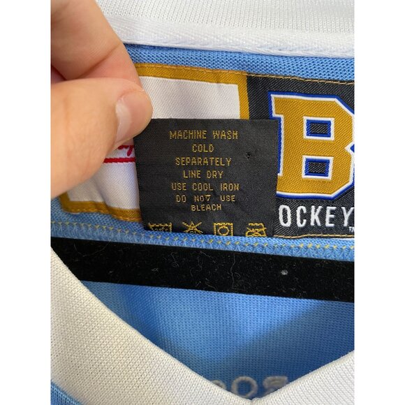 Brooklyn Xpress Hockey XXL Jersey Vintage Style Light Blue Yellow Striped Design - Picture 3 of 9